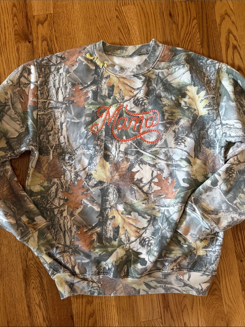 Camo Cusrom Crewneck Sweatshirt with Embroidery
